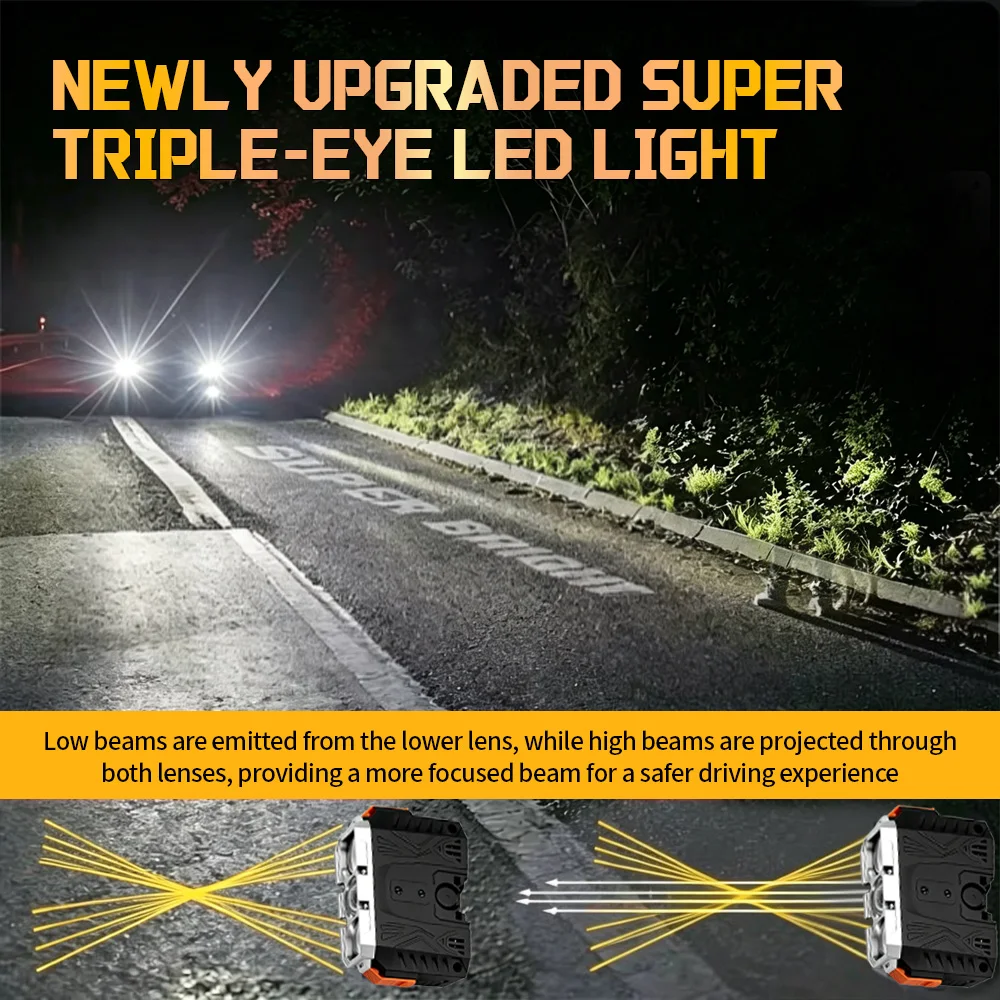 Car Grill Led Work Light Bar 6000K Projector Led Bar White Yellow Spotlights Grille Lights Motorcycle Offroad Truck