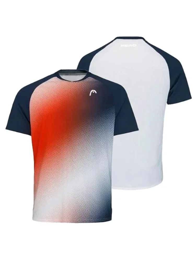 Men's tennis O-collar short-sleeved T-shirt shirt Table tennis badminton T-shirt Sportswear Breathable lightweight casual T-shir