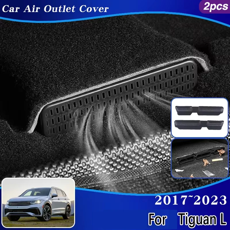 

For Volkswagen VW Tiguan L 2017~2023 Car Air Vent Cover Protector Under Seats Air Conditioner Duct Outlet Guards Car Accessories