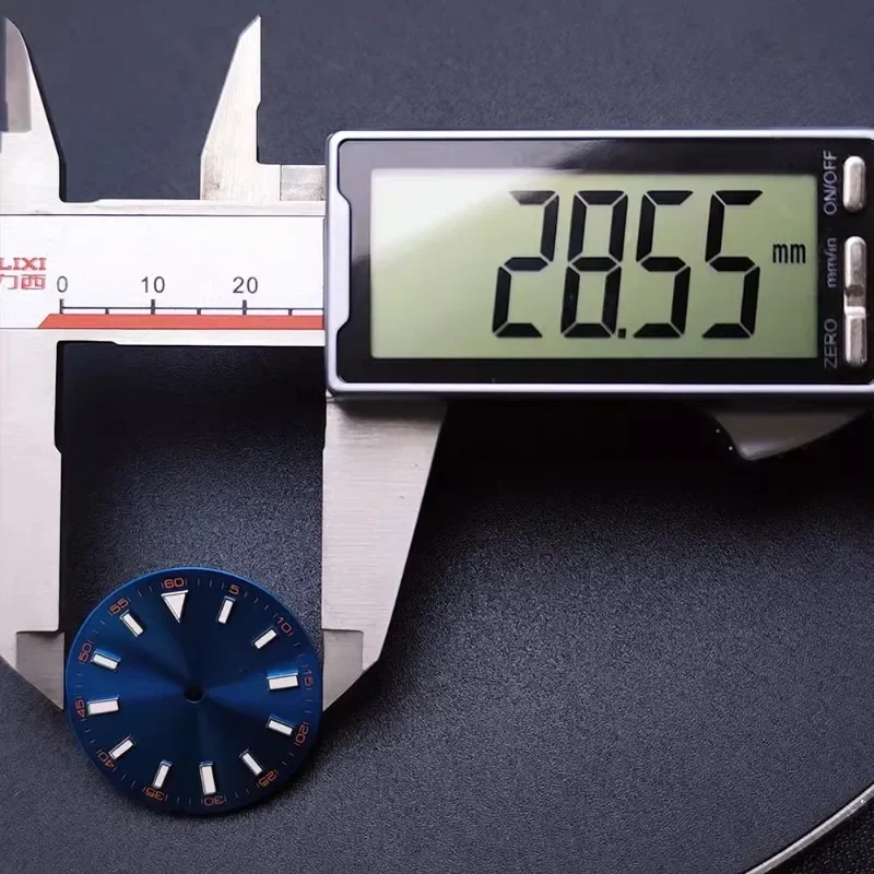 28,5 мм NH35 циферблат с сеткой, магнитный бревенчатый светящийся циферблат, подходит для NH35/8215/2824, механический механизм, аксессуары для часов на заказ, новинка