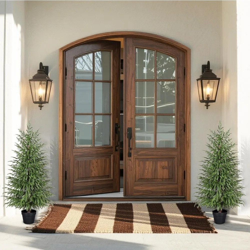 شجرة عيد الميلاد الاصطناعية من خشب الصنوبر نورفولك بلمسة حقيقية، بطول 4 أقدام مع أضواء مدمجة، شجرة عيد الميلاد السرو للاستخدام الداخلي #4