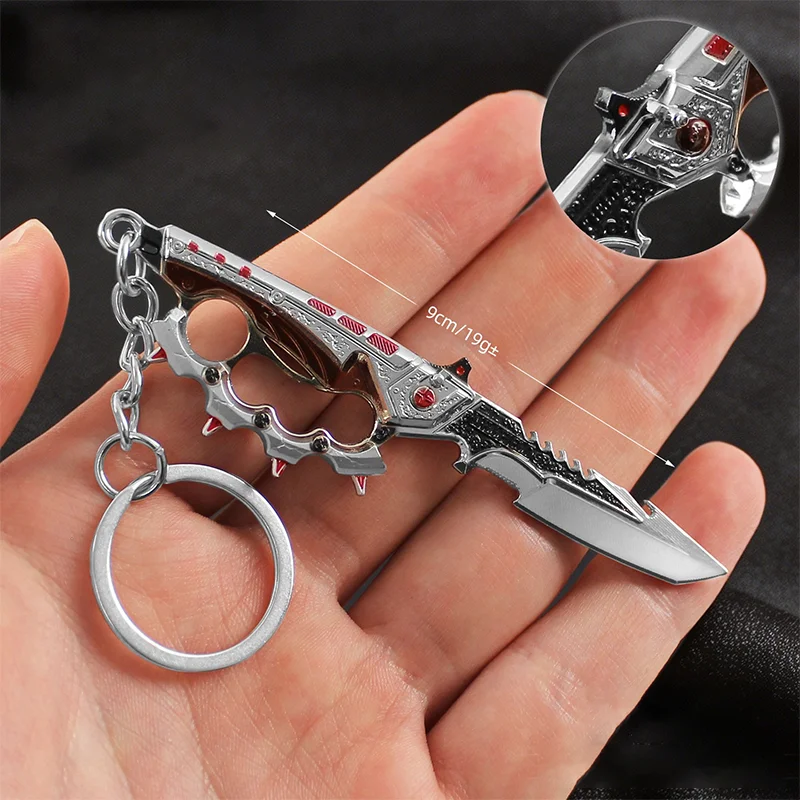 9cm Delta Force Game Metal Sword Keychain Red Hawk Claw Blade Alloy Keychain Knife Accessories Tactical Axe Fashion Pendant view 6