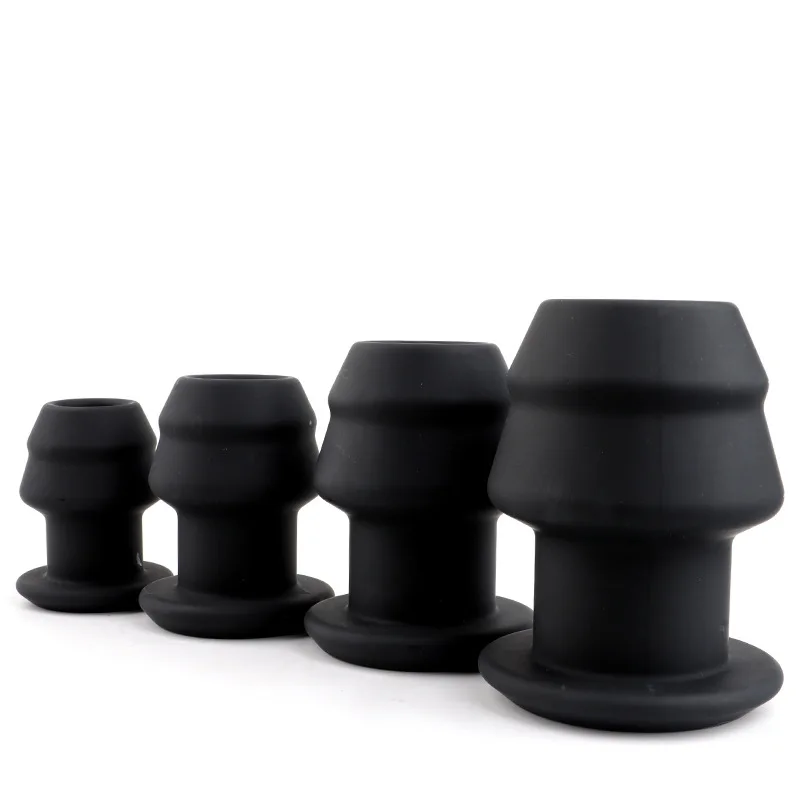 Black Silicone Plug Anal Oco, Expansor de Speculum, Estimulador Anal, Dilator Ânus, Masturbação Sex Toys, Rolha Anal, Adultos, 1 Pc