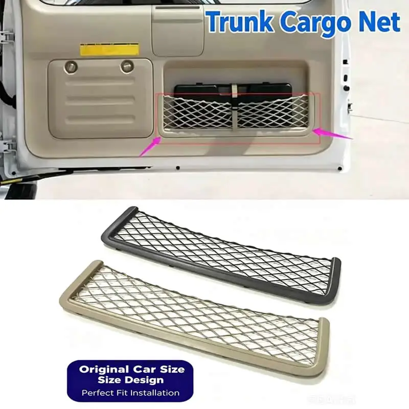 Schwarzes, graues Heckklappen-Aufbewahrungsnetz für Toyota Prado LC120 2003-2009 – Kfz-Teile – Detail 1