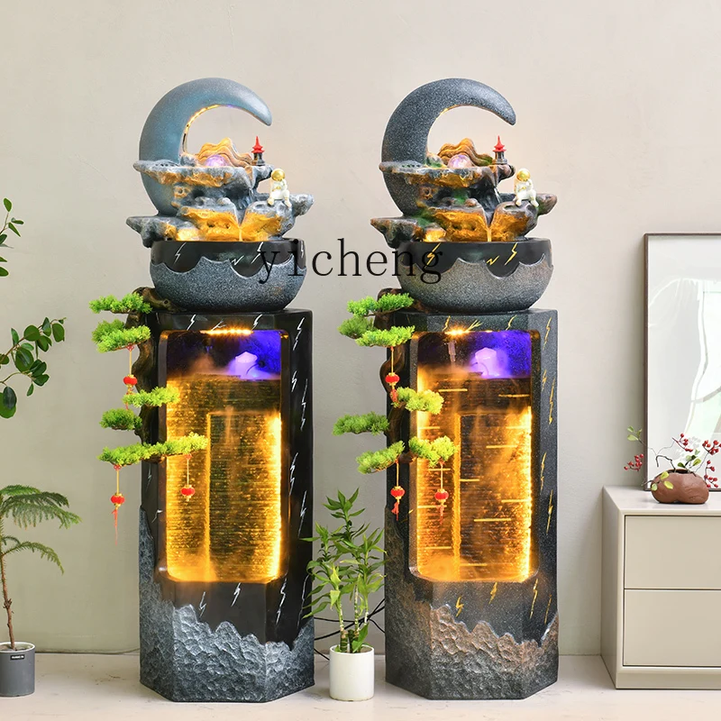 Office Water Entrance Fortune Decoration Garden Fish Pond Floor Water Curtain Wall