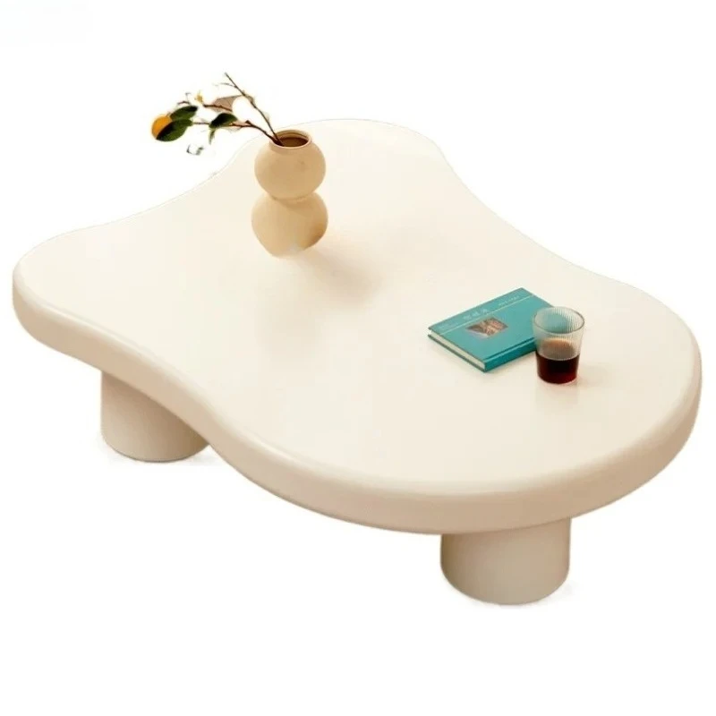 Solid Wood Cream Wind Cloud Tea Table Living Room Minimalist Irregular Small Table