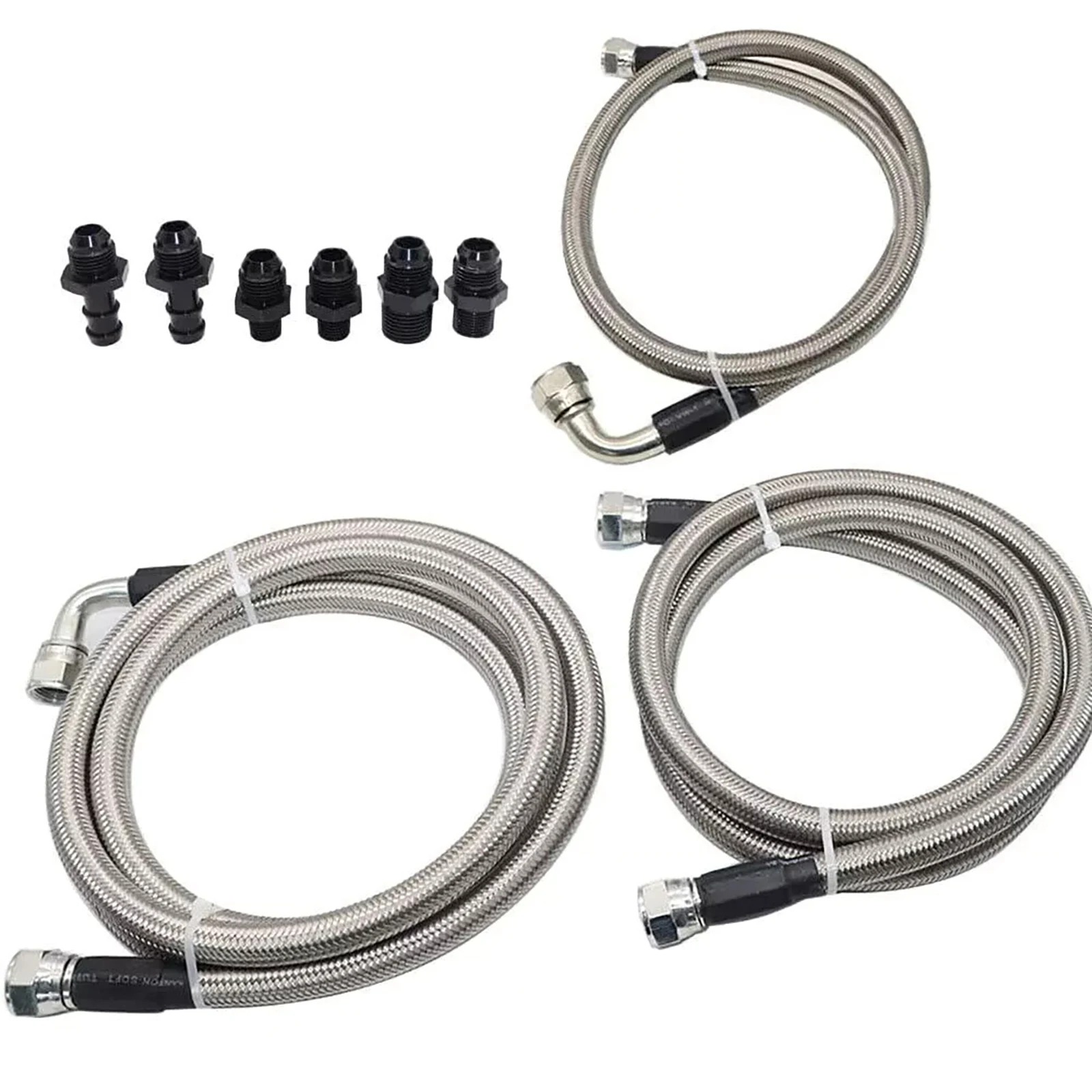 6AN Transmission Cooler Lines Kit Heavy Duty Assembly For Dodge Ram 2500/3500 Car Accessory SS Braided Transmission Line&Adapter