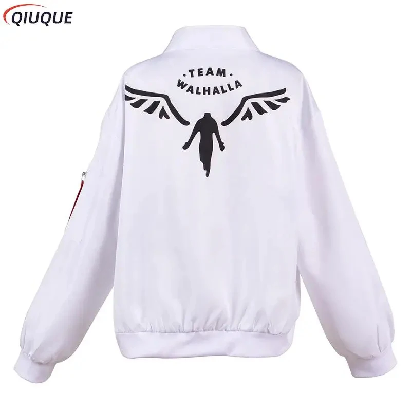 

Anime Revengers Cosplay Hanemiya Kazutora Cosplay Costume White Zipper Jacket Walhalla Men Women Coat Mikey Draken Tops Outfit