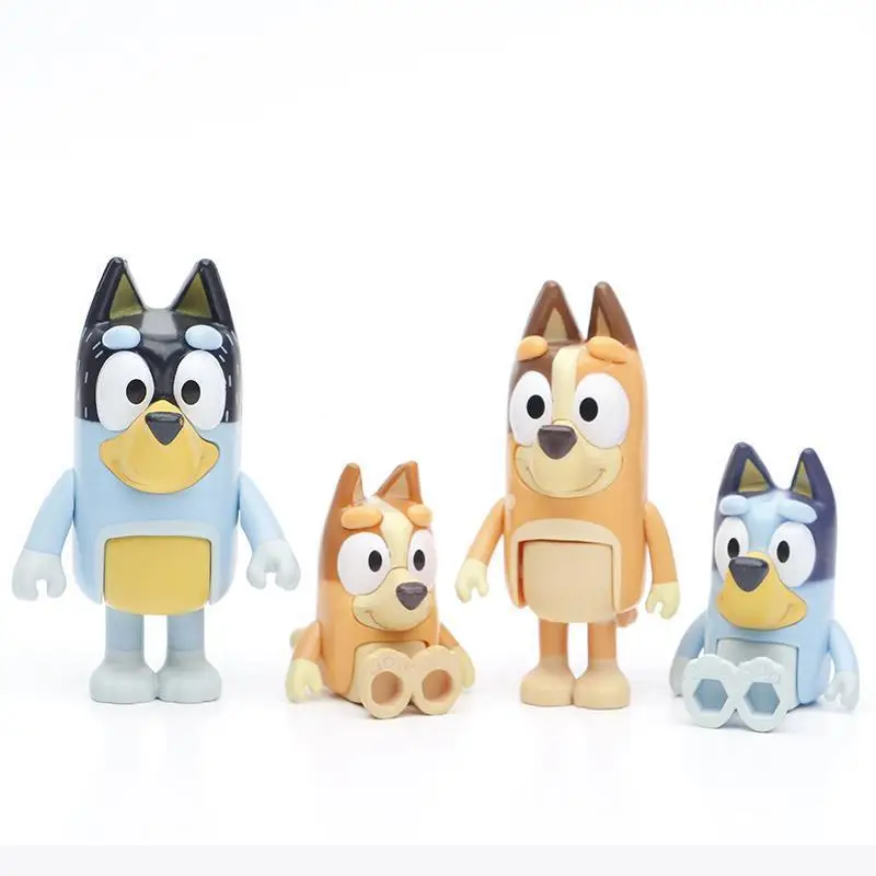 Figurki akcji Bluey Anime Bandit Chilli Bingo z ruchomymi stawami, kreskówkowe figurki psów, zabawki na przyjęcia dla dzieci, upominki urodzinowe