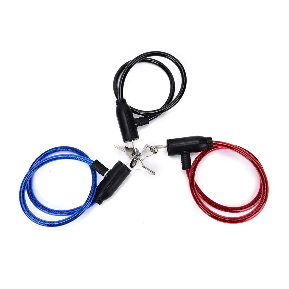 1 Pc Cycling 8x640mm Cable Anti-Theft Bike Bicycle Scooter Safety Lock With 2 Key