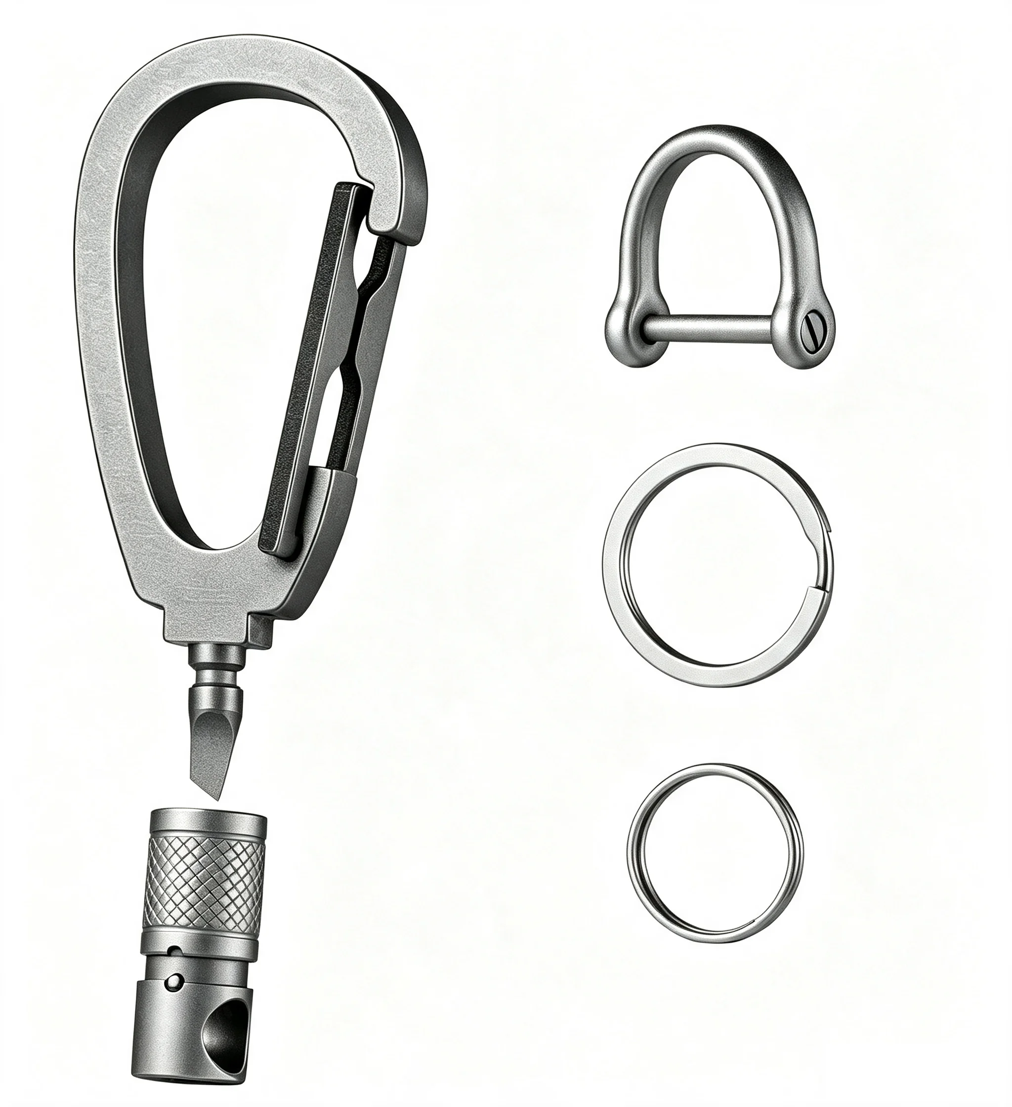 Titanium Carabiner Keychain Detachable Swivel Key Clip Key Ring Holder Durable Car Key Chain EDC Key Organizer for Daily Use