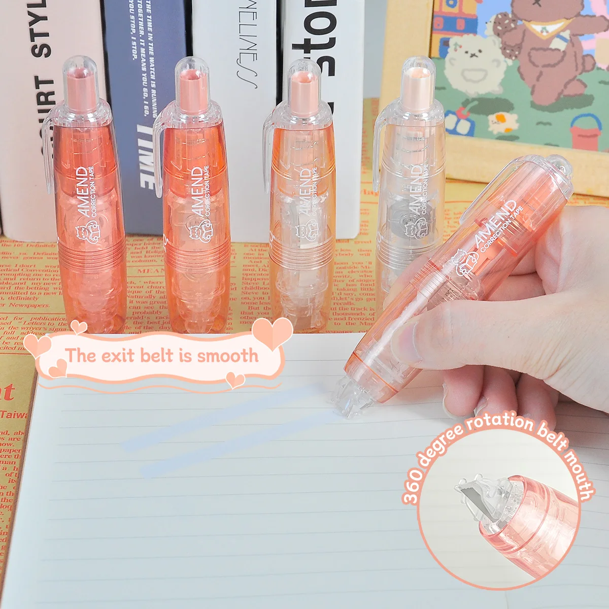 5 Stuk/set Schattige Correctietape Kawaii Gewijzigde Gereedschappen Schoolkantoor Navulling Corrector Briefpapier Kinderen Zoete Nieuwigheidsbenodigdheden