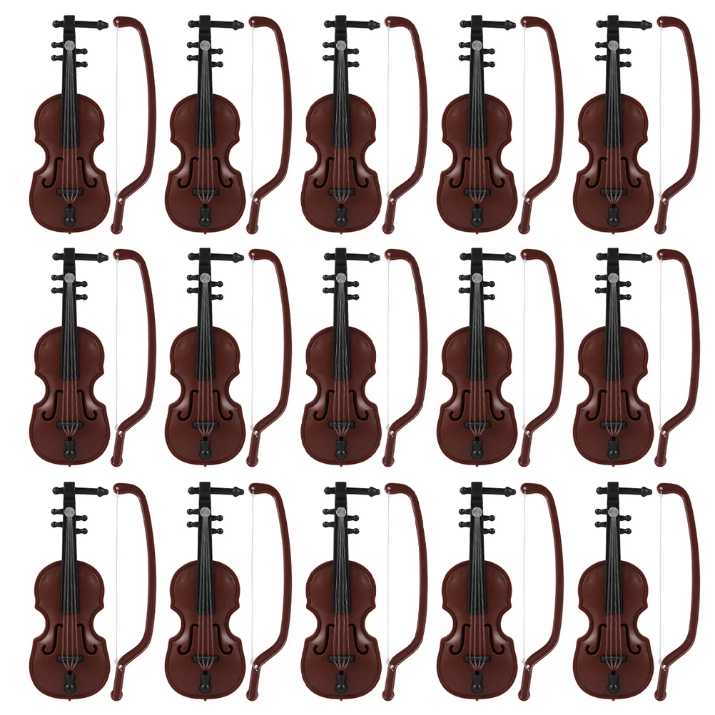 

15/20pcs Violin Christmas Ornaments Toys Miniature Wooden Musical Instruments Collection Dollhouse Furniture Decoration