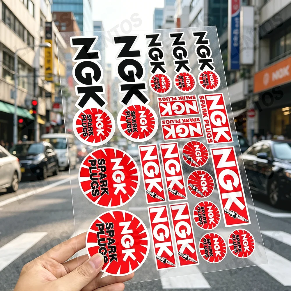 

For NGK Waterproof Reflective Motorbike Stickers Easy Peel Removable Decals for Motorcycle Car