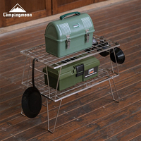 CAMPINGMOON T-235A Stainless Steel Storage Table Outdoor Picnic Camping Lightweight Multi functional Portable Folding Table