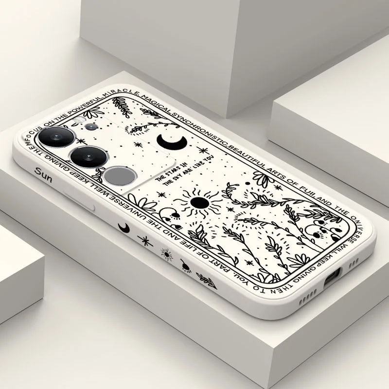 

Moon Snowflake Phone Case For VIVO V29 V29E V27 V27E V25 V25E V23 V23E V21 V20 S1 Pro 4G 5G Silicone Cover