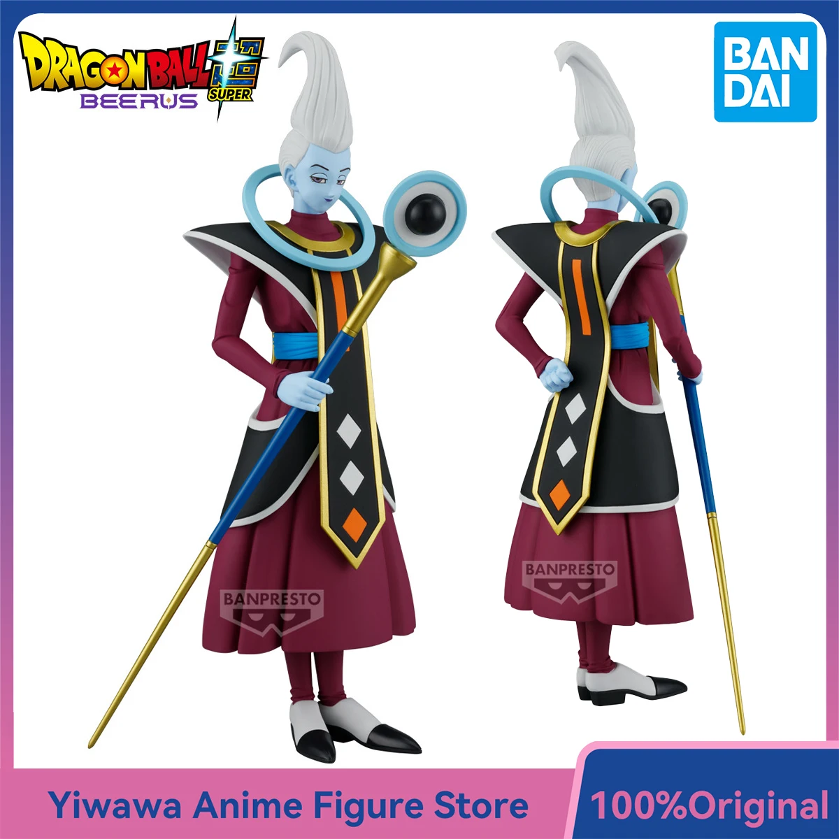 Figura Coleccionable Original BANDAI Banpresto Whis Solid Edge Works The Departure de Dragon Ball Super, Modelo de Anime, Juguete Decorativo