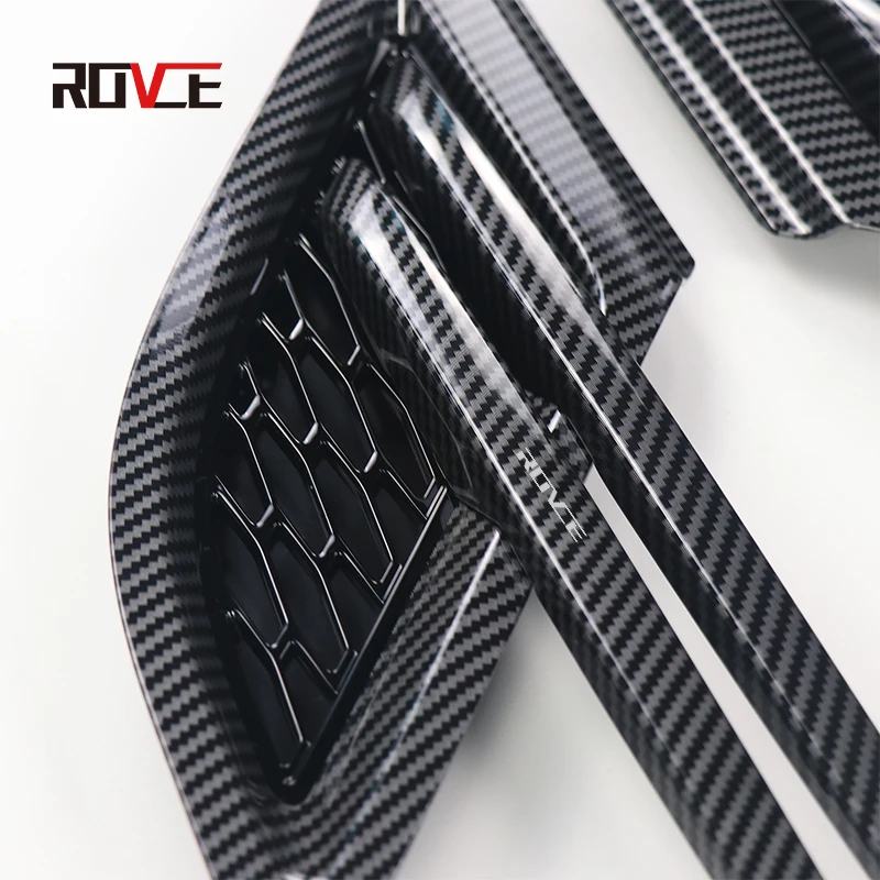 ROVCE For Land Rover Range Rover Sport L494 2014-2017 Side Fender Air Vent Outlet Cover Trim Grille Carbon Fiber Style