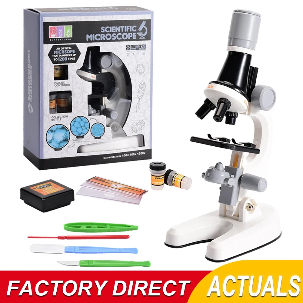 Microscope n\'aime pour enfants, laboratoire de biologie, LED sous x, kit d\'expérimentation scientifique à l\'école, éducation, jouets scientifiques,