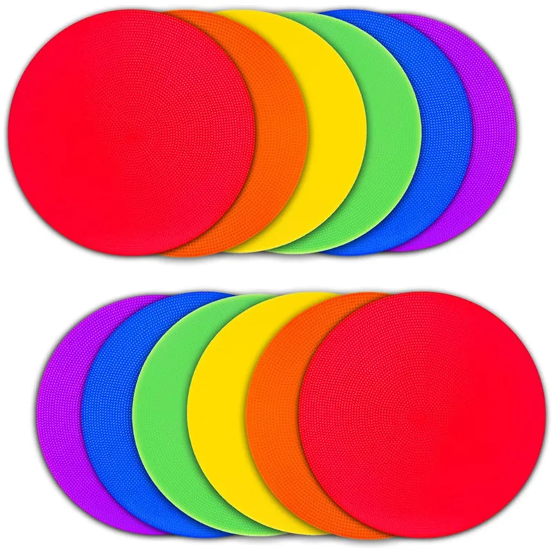 12 Stück 9 Zoll Poly-Spot-Marker, rutschfeste Gummi-Agility-Trainingsmarker, Bodenpunkte, flache Feldkegel für Fußball- oder Tanzübungen
