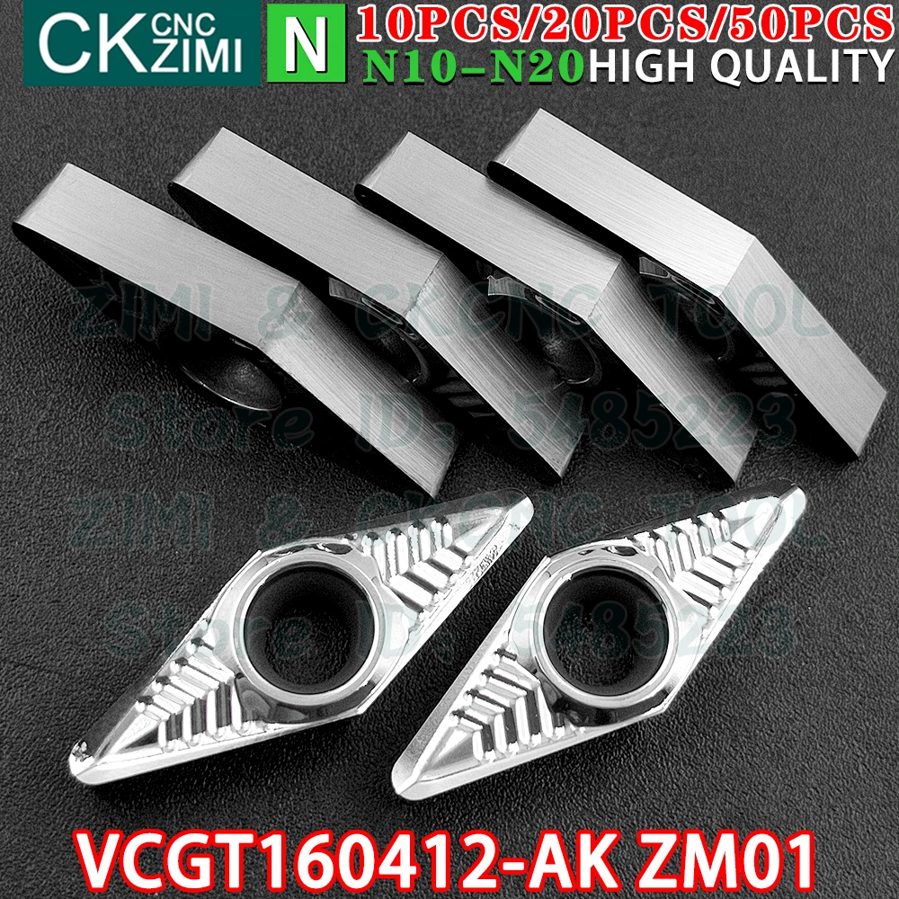 

VCGT160412-AK ZM01 VCGT 160412 AK ZM01 Carbide aluminum Inserts Turning inserts Tools CNC mechanical Metal lathe Cutting Tools