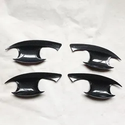 For Hyundai Santa Fe SantaFe TM 2019 2020 2021 2022 Accessories Door Handle Bowl Cover Trim Plastic Imitation Carbon Fiber