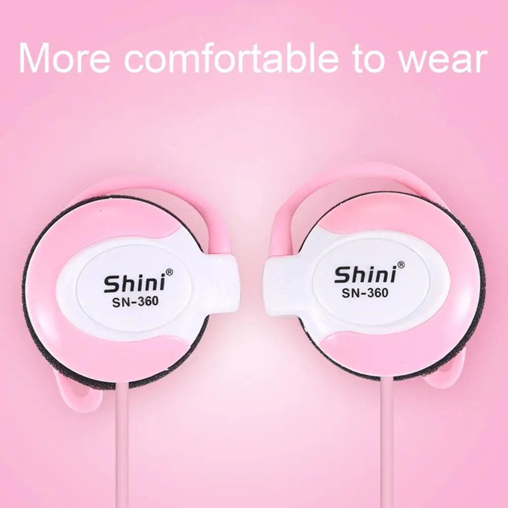 Q360 Wired Headset Compact 30mm Speaker Bright Color 3.5mm Ear Hook Earphone Earpiece Wired Earphone Comfortable Wearing