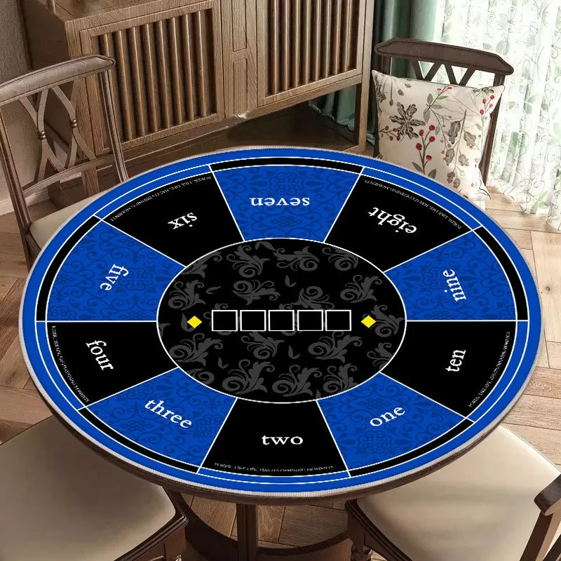 80cm Round Texas Hold 'em Table Mat Portable Foldable Casino Poker Game Table Mat A Variety of Entertainment Table MATS