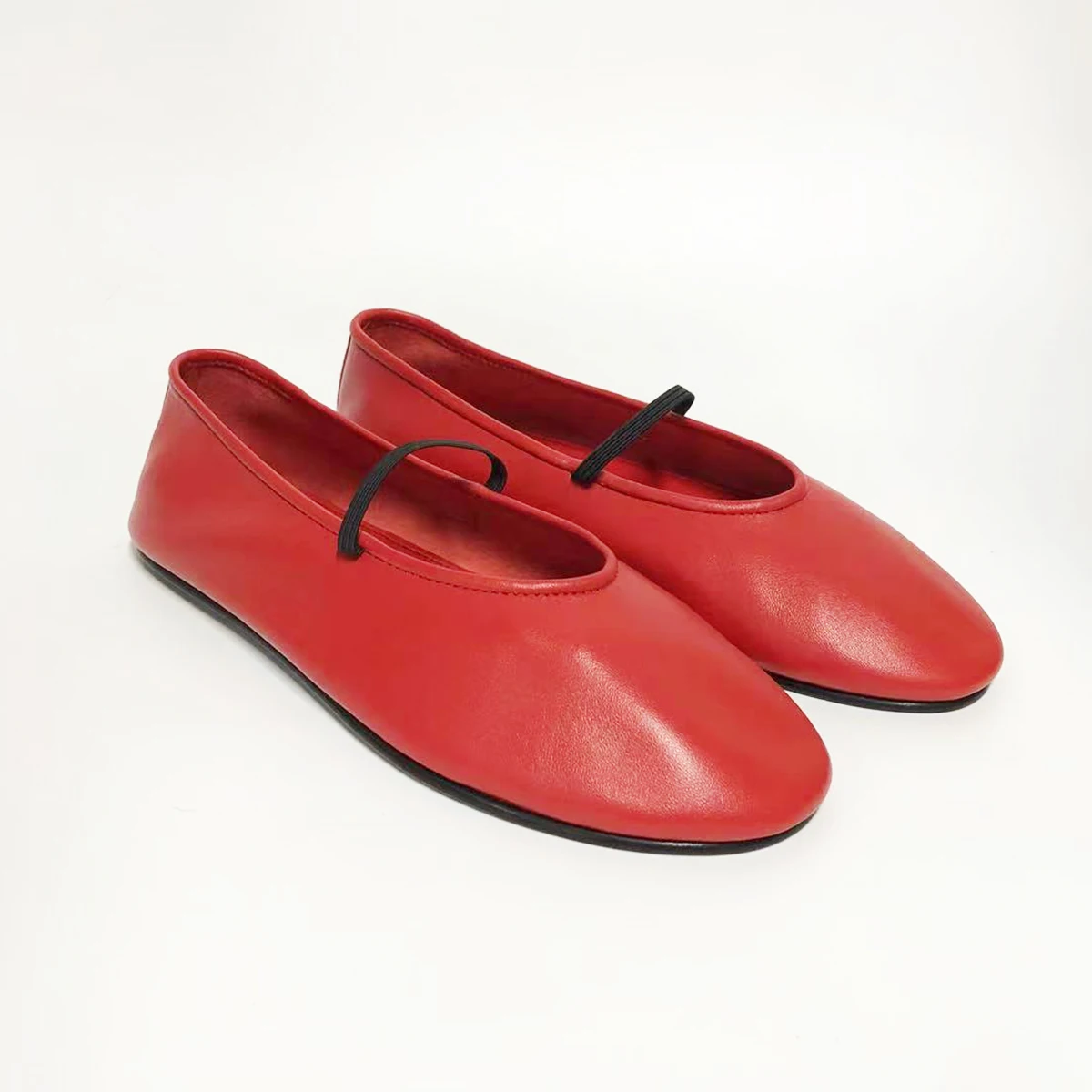 

Cow Leather Fashion Design Ballet Shoes for Women 2023 Top Quality Slip On Red Mary Janes Ballerina Comfortable Flat Shoes Woman