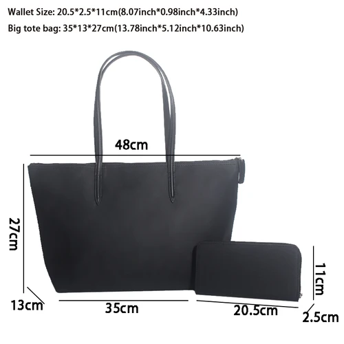 Imagen 2 del producto Conjunto de bolso de mano de cocodrilo para mujer, bolso de hombro de gran capacidad, cartera para mujer, bolso informal de viaje para compras en la playa