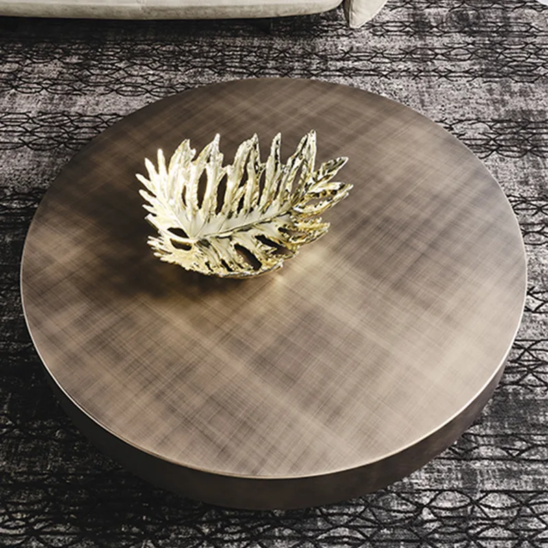 Shangdun | Italian Light Luxury Tea Table Combination Size Round Modern Simple Stainless Steel Electroplated Brushed Villa Side