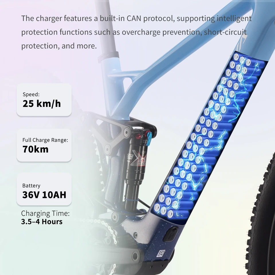SAVA E-BIKE Full Carbon Fiber Mountain Bike Adjustable Air Suspension Fork 12-Speed Off-Road Electric Assist Mountain Bike image 9
