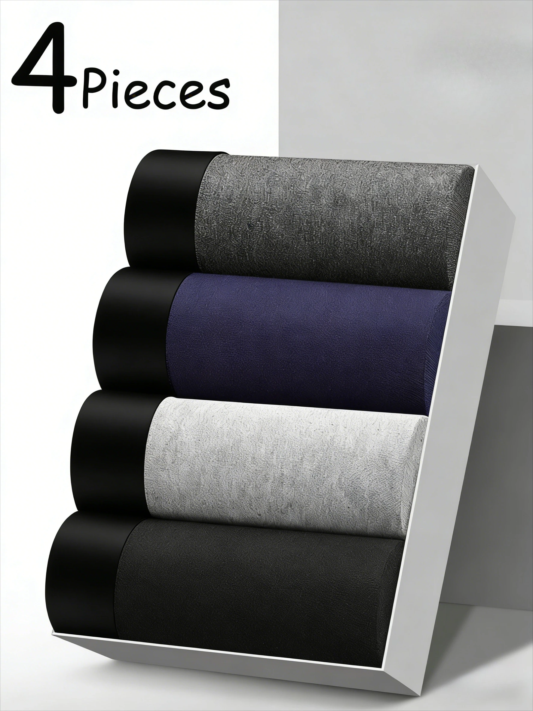 

Комплект из 4 шт. высококачественных мужских трусов-боксеров: антибактериальные, эластичные, дышащие, больших размеров, трикотажные