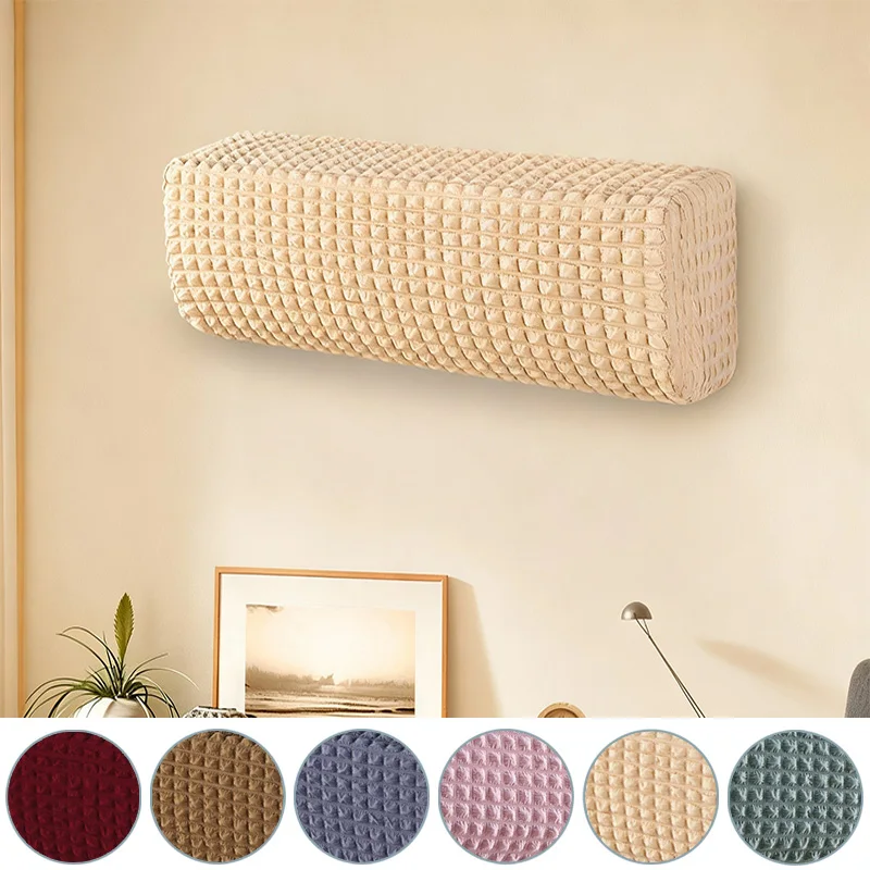 

1Pc Solid Color Wall Air Condition Dust Cover with Elastic Fabric Washable Wear-Resistant Protective Cover for Home Living Room