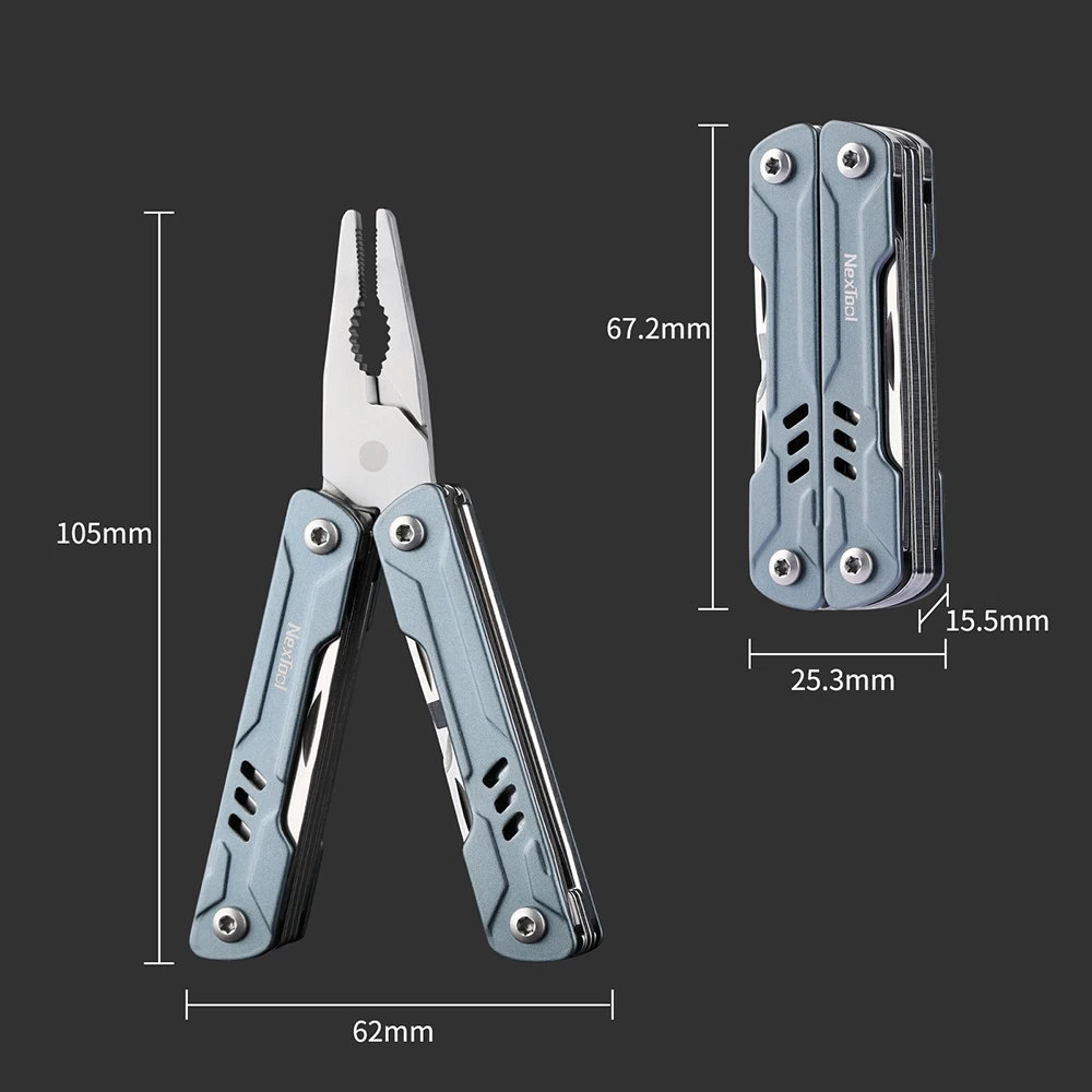 Imagem -03 - Nextool-mini Alicate Dobrável Marinheiro 11 em Multi Ferramenta Cortadores de Fio Cartão Edc Chave de Fenda Tesoura Multi Ferramenta ao ar Livre