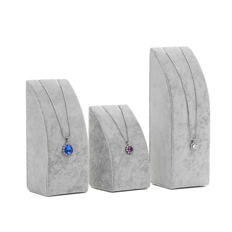 ZHIQING Velvet Columns Necklace Pendant Display Organizer Holder Stand Pendant Display Desktop Counter Jewelry Display Rack