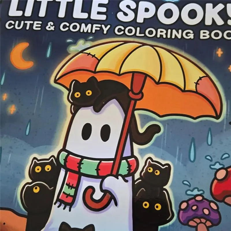 【Ship Within Spooky Cutie Coloring Book For Adults And Teens Featuring Adorable Creepy Creatures Cozy Hygges Moments For Relaxat