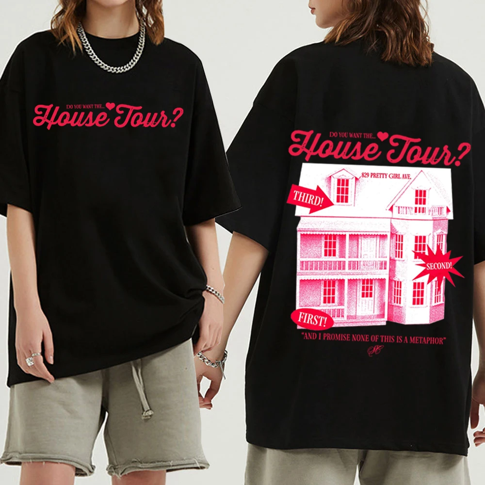 تي شيرت سابرينا كاربنتر هاوس تور للرجال والنساء Harajuku بأكمام قصيرة ورقبة دائرية قميص غير رسمي هدية #1