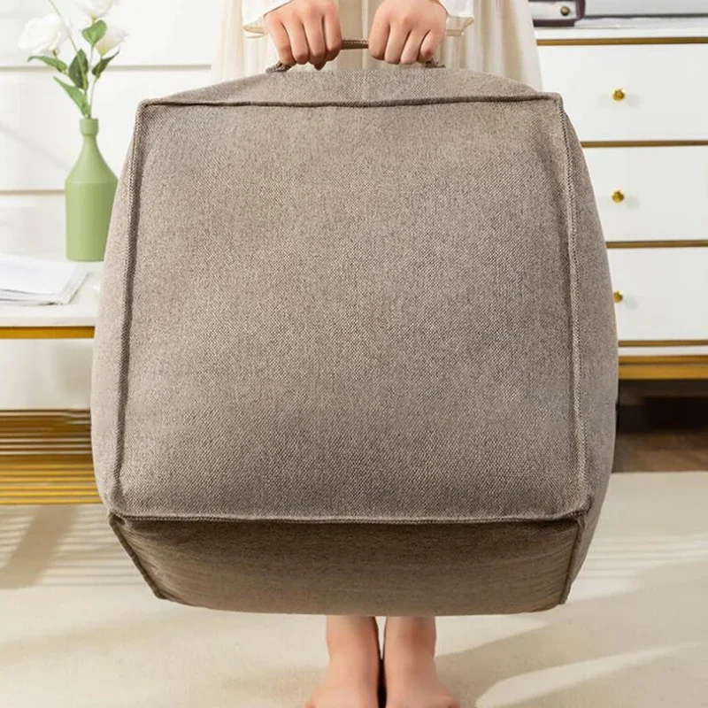Quadratischer gefüllter marokkanischer Pouf-Hocker, quadratischer Bodenkissen-Fußhocker für Wohnzimmer, Schlafzimmer und unter dem Schreibtisch