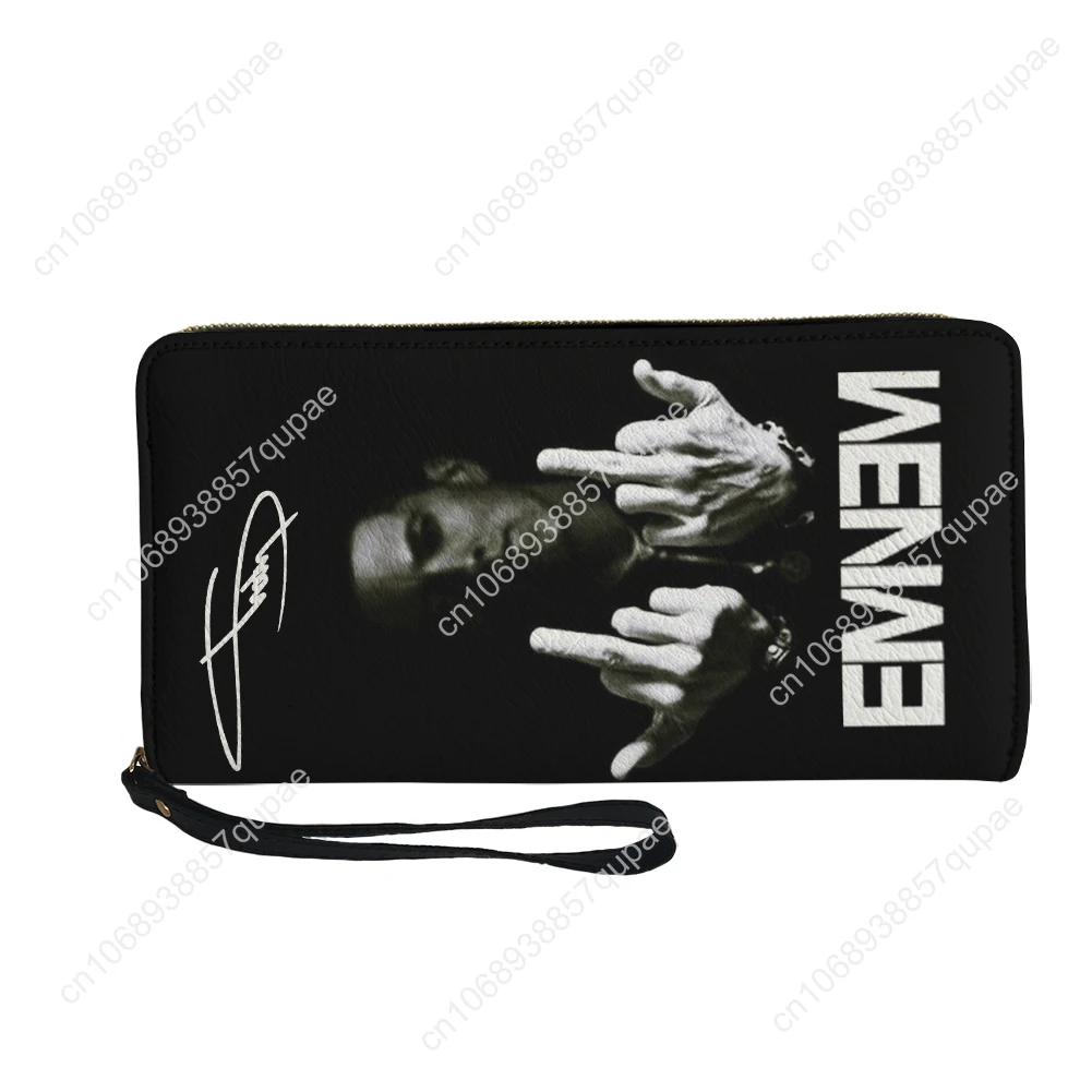 Eminem Hip hop Rock Singer Custom Wallet Purse Mens Womens Teenagers Zipper Long Wallets Double Print  Portable Wallet Gift Bag