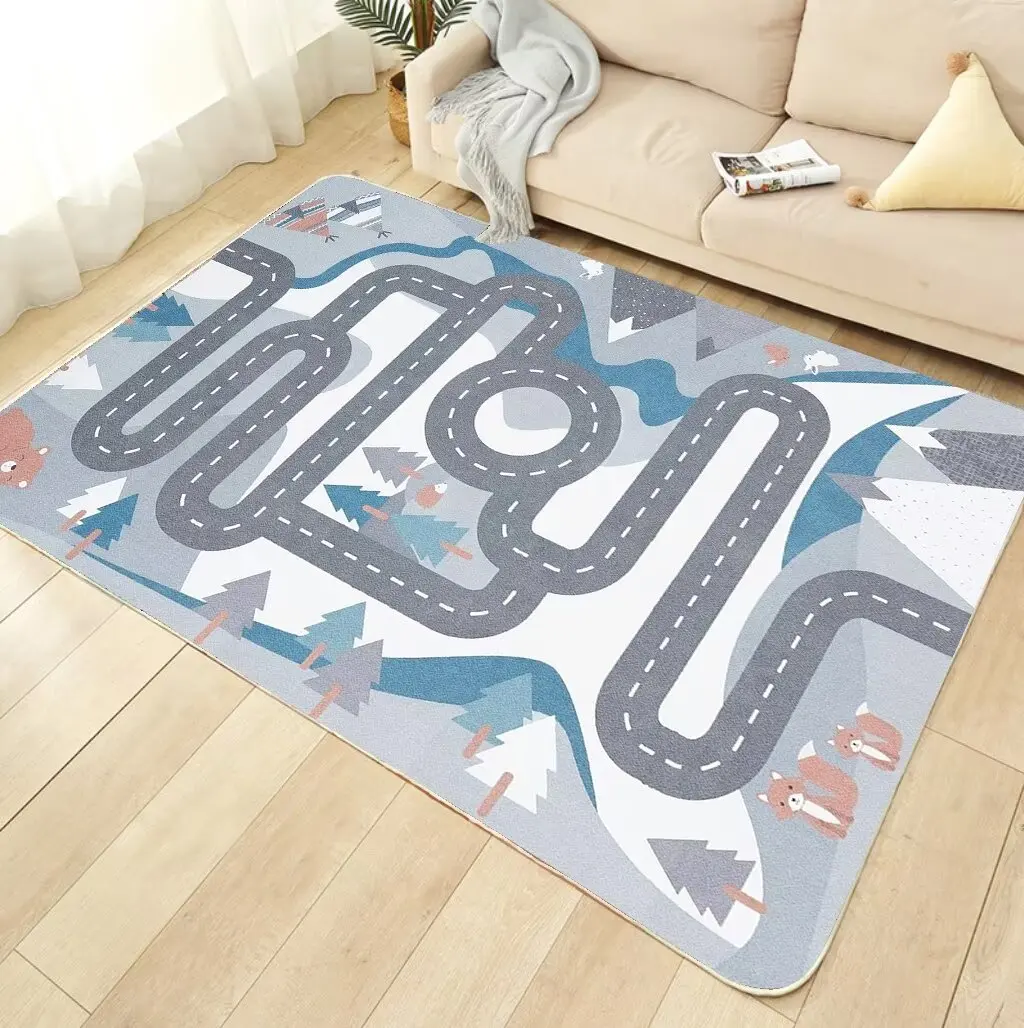 Cute Rainbow Kids Crawling Carpet Large Area Carpets for Living Room Children Bedroom Decoration Cloakroom Non-slip Floor Mat