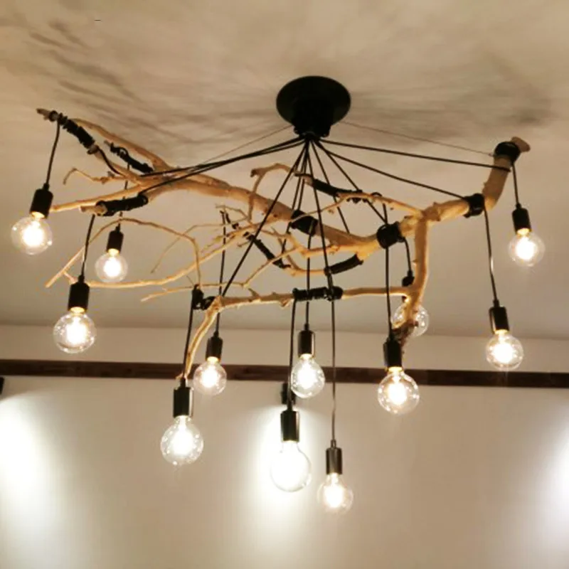 Black Spider Chandelier Lighting For Shopping mall Kitchen Dining room loft Vingtae chandeliers  Cafe Bar Clothing Hanging Light