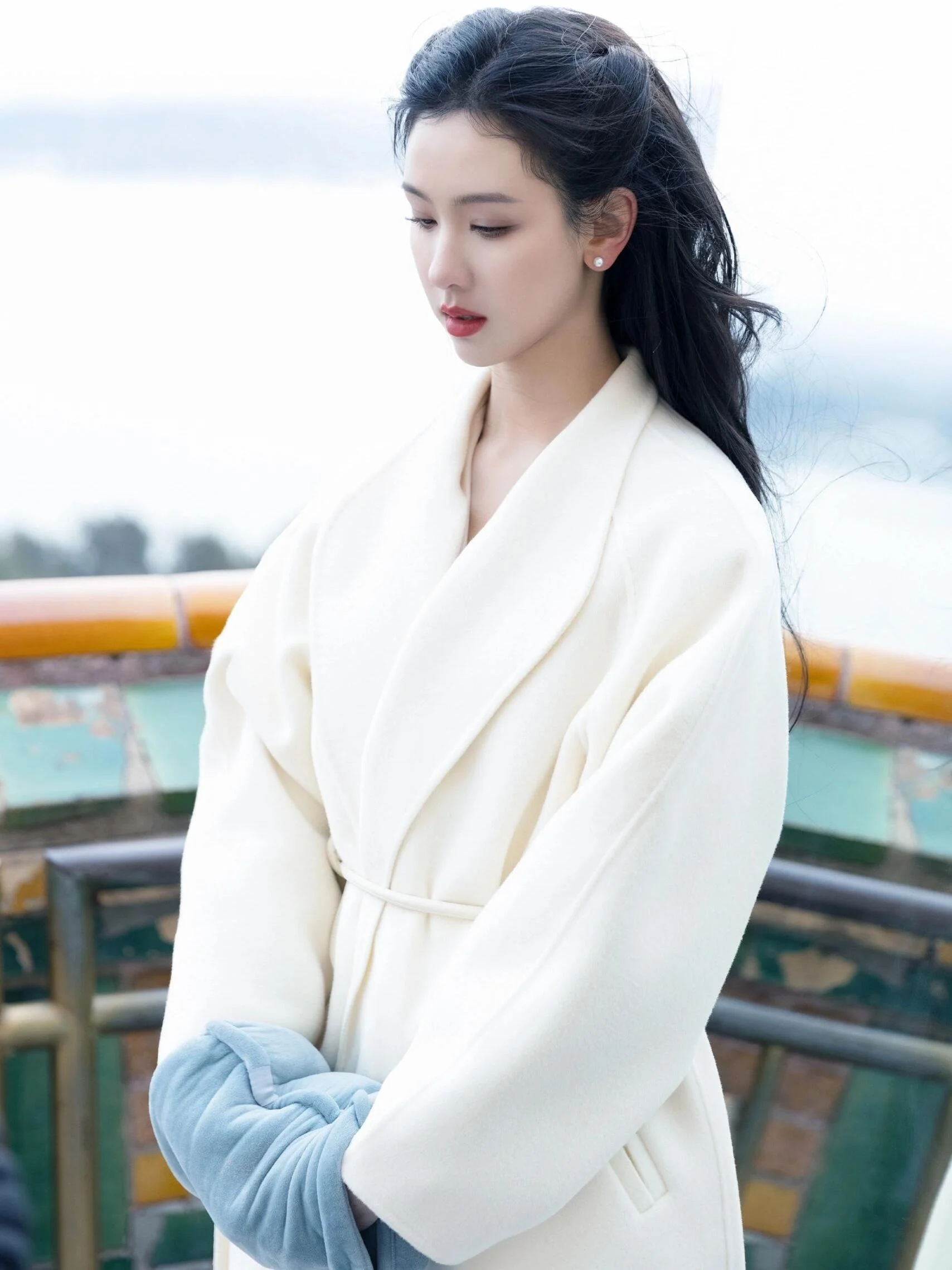 

Пальто Chen Duling из белого двустороннего твида, женское, средней длины, свободного кроя, премиум-класса, осенне-зимняя верхняя одежда