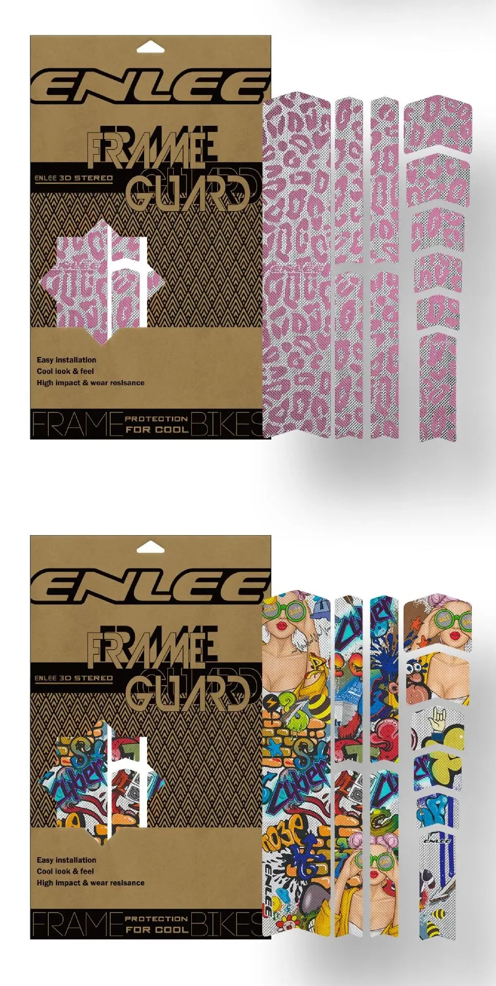 Enli Full Set 3D 3M Fahrradrahmen-Schutzfolie, verschleißfest und hinterlässt keine Spuren, Mountainbike-Rahmen-Schutzfolie – Detail 16