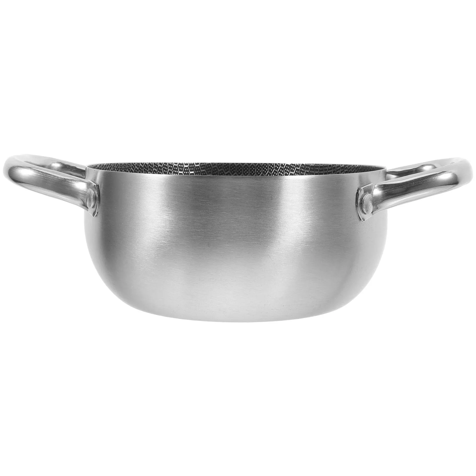 

1pc Non-stick Stainless Steel Hot Pan Thickened Soup Frying Pot Kitchen Cookware Double Handle Cooking Pot Restaurant Grade