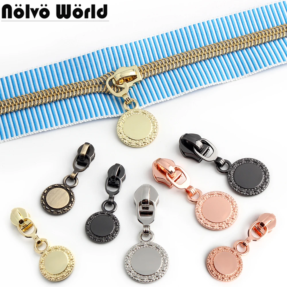 10/30/100PCS 3# 5# Round Zipper Sliders For Universal Nylon Zips Tape Luggage Purse Bags Hangbag Backpack DIY Craft Accessories