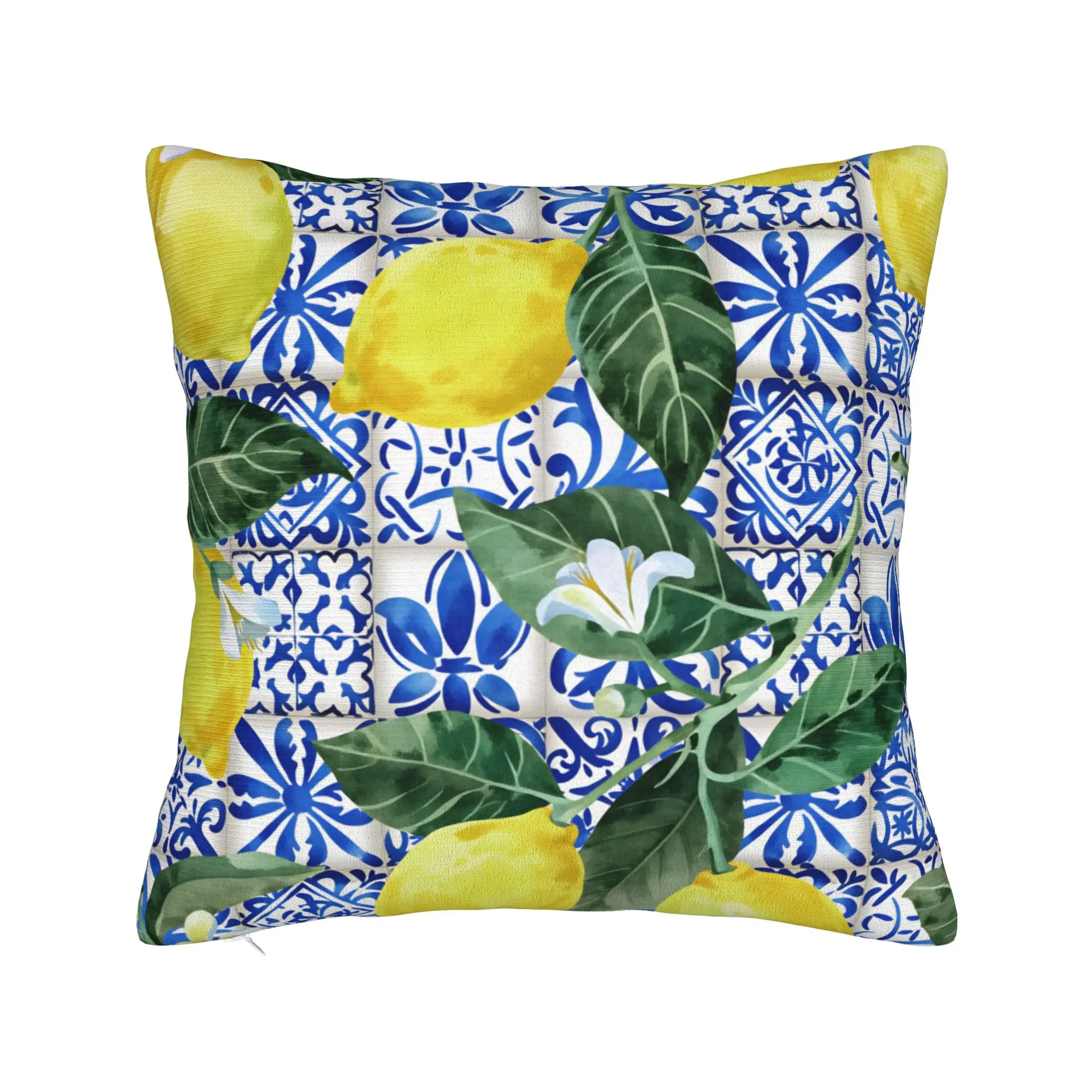 Watercolor Lemon Pillow Cover  Novelty Pillow Case For Sofa Couch Bed Living Room Design Cushion Cover Gift