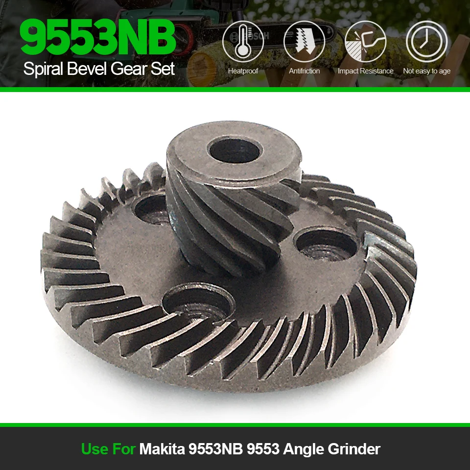 1Set Metal Helical Gear Set Replace For Makita 9553 9553NB 9553HB 9553HN 9555HN Angle GrinderSpare Parts Power Tool Accessories