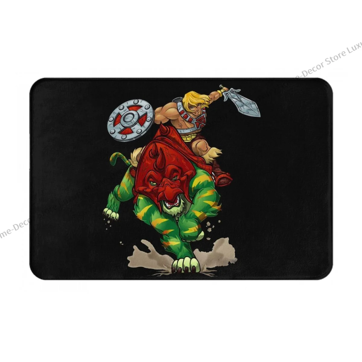 He-Man The Master Of The Universe Kitchen Non-Slip Carpet Battlecat Flannel Mat Welcome Doormat Home Decoration Rug