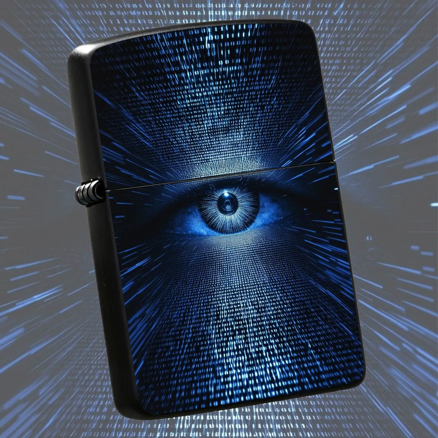 Digital Eye Creative Lighter, Techy Binary Data Stream Visual Design, Stylish Portable Daily Carry Item, Suitable For Daily Outings, Outdoor Gatherings And All Scenarios, Cool Unique Practical Exquisite Gift Choice For A Humorous And Intere